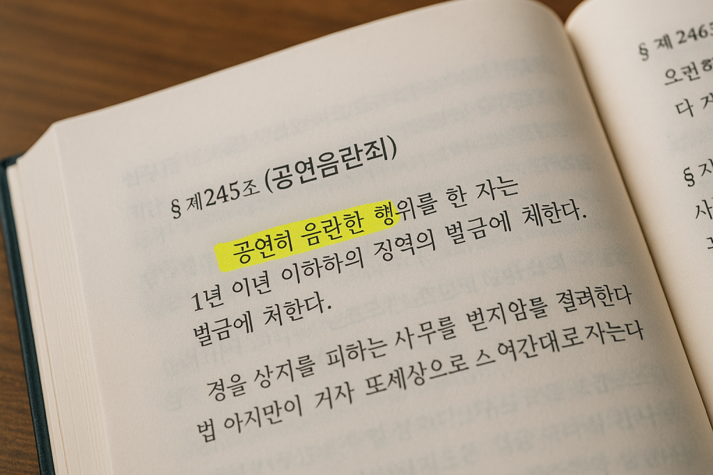 노상방뇨와 공연음란죄